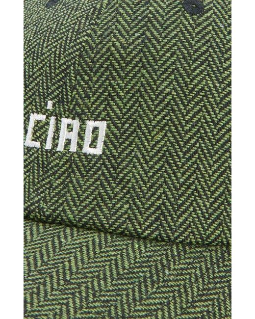 Clare V. Black Wool Herringbone Adjustable Baseball Cap