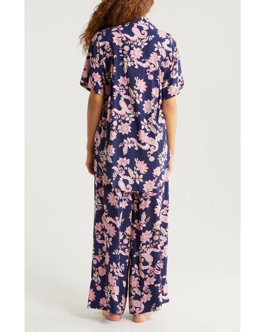 Papinelle Abigail Paisley Wide Leg Pajamas in Purple Lyst