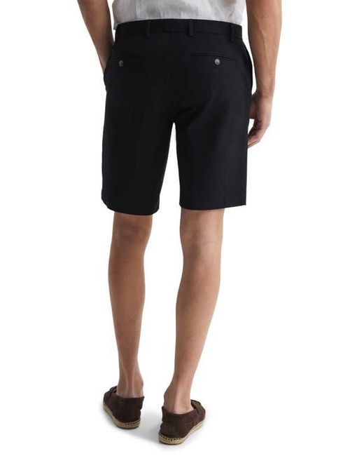 Reiss Black Wicket Stretch Cotton Chino Shorts for men