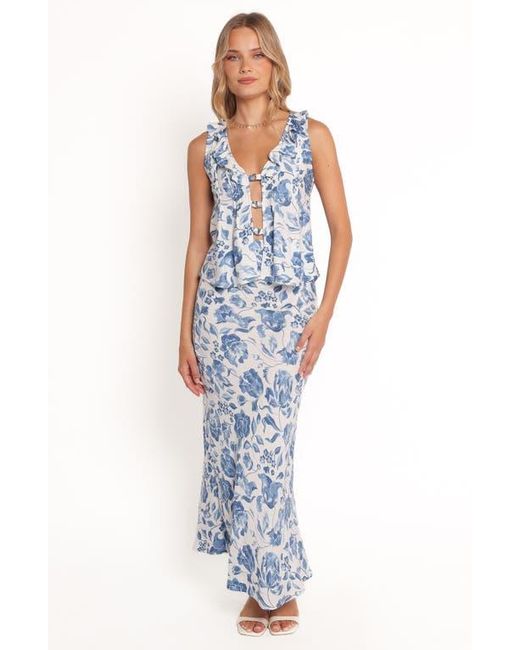 Petal & Pup Blue Claud Floral Maxi Skirt