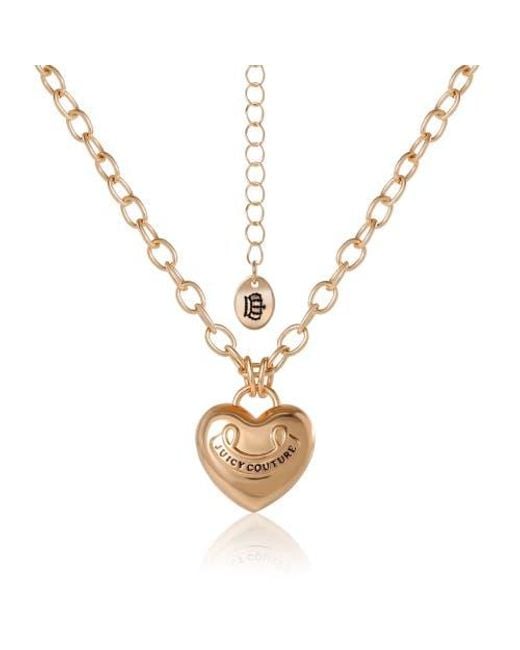 Juicy Couture Metallic Tone Heart Pendant Necklace