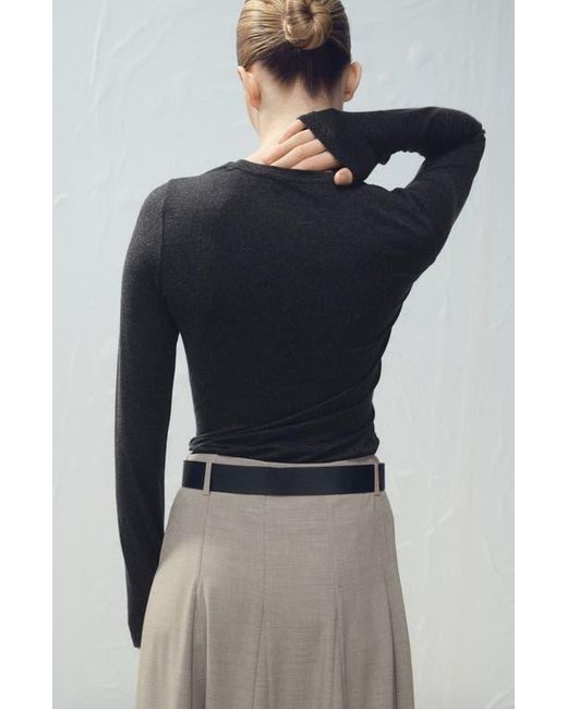 Mango Blue Combine Drape Top