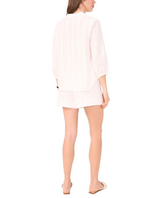 Halogen® White Cotton Button-Up Top