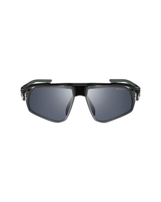Nike Black Flyfree 72Mm Rectangular Sunglasses for men