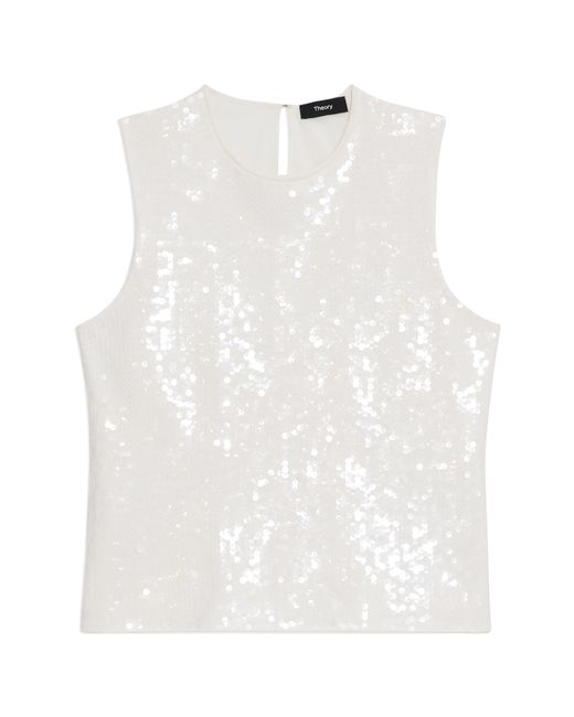 Theory White Sequin Shell
