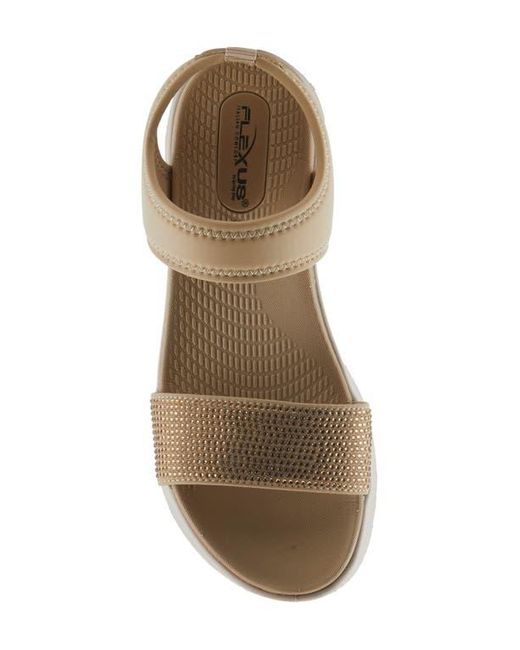 Flexus by Spring Step Natural Gallegos Ankle Strap Platform Wedge Sandal
