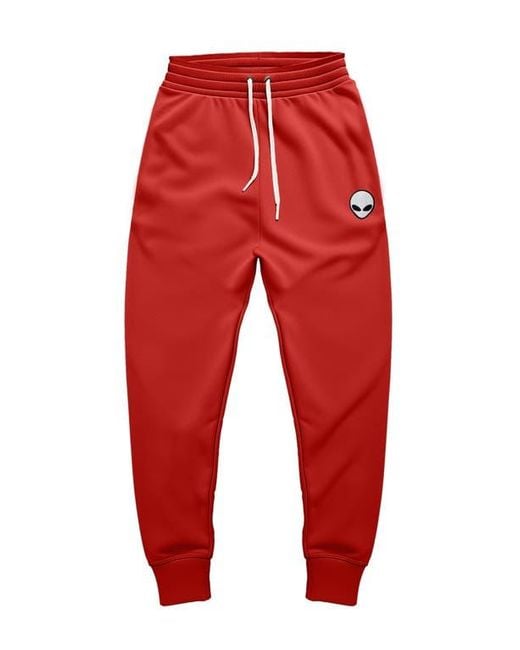 Alix Red Alien Midweight Fleece Jogger Pant for men