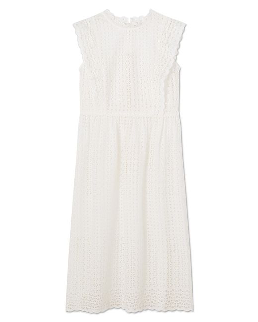 L.K.Bennett White Laila Broderie Cotton Dress