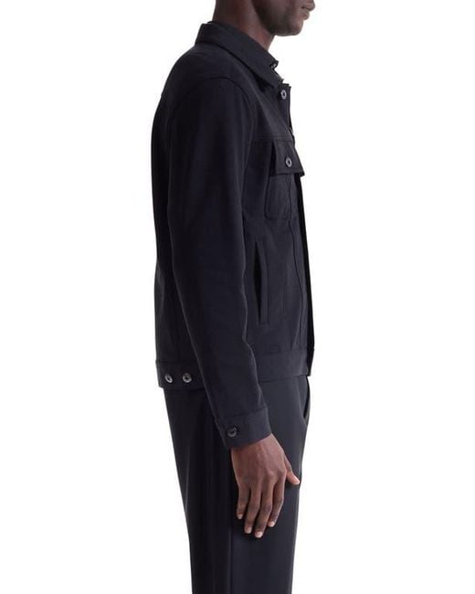 Bugatchi Blue Knit Trucker Jacket for men