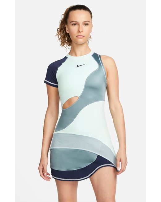Nike Paris Team Court Dri-fit Slam Tennis Dress In Mint Foam/black At  Nordstrom Rack in Blue | Lyst