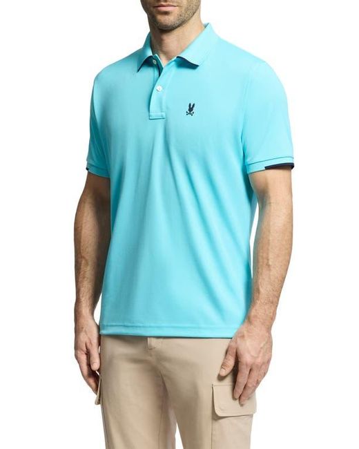 Psycho Bunny Blue Elliston Slim Fit Sport Piqué Polo for men