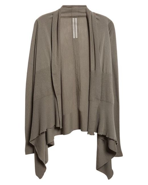 Rick Owens Brown Open Front Virgin Wool Cardigan