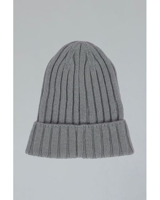 SSKEIN Gray Ribbed Beanie