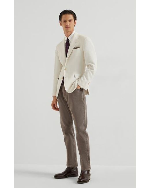 Brunello Cucinelli Brown Leisure Fit Five-Pocket Trousers for men