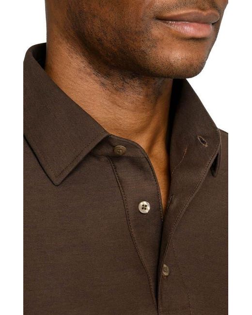 Brooklyn Brigade Brown Solid Mapleton Luxe Cross Dyed Polo for men