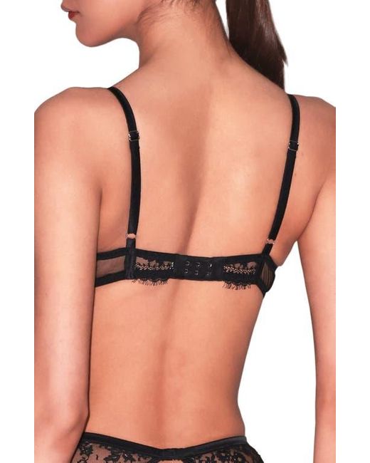 Fleur du Mal Black Eve Riviera Underwire Silk Blend Balconette Bra