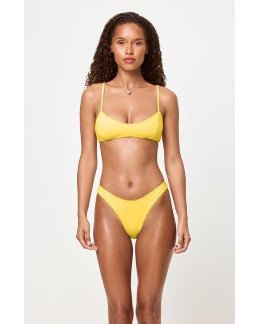 LSPACE Orange Whimsy Bikini Top