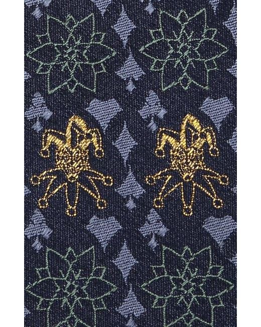 Cufflinks Inc. Blue Joker Print Silk Tie for men