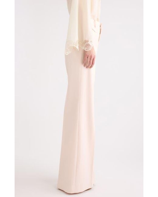 Chloé Pink Virgin Wool Wide Leg Trousers