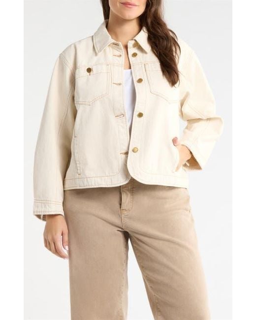 Wit & Wisdom Natural Topstitch Denim Jacket