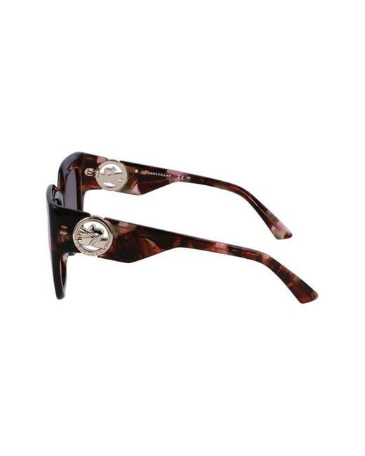 Longchamp Purple 53Mm Rectangular Sunglasses
