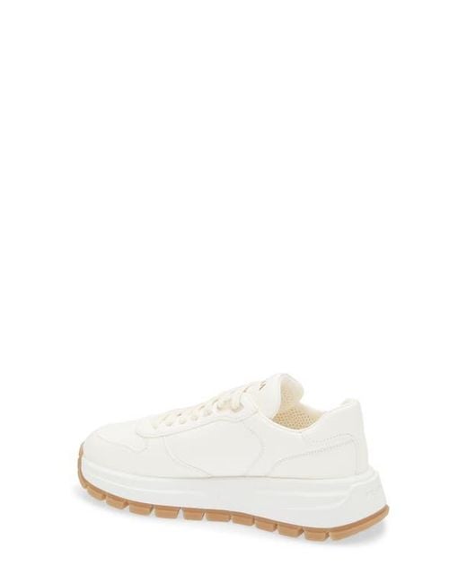 Prada White Prax Leather Sneaker