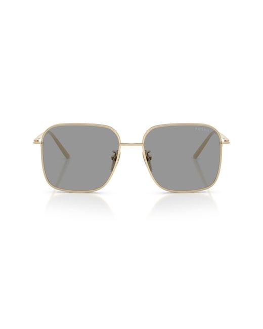 Prada Gray 54Mm Square Sunglasses