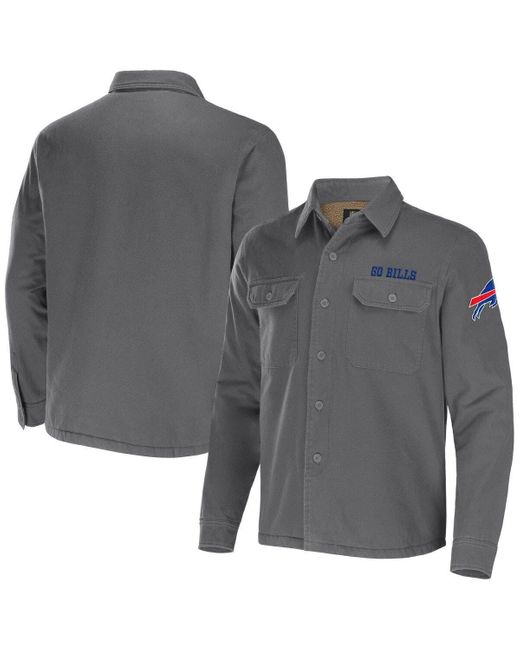 NFL X DARIUS RUCKER Collection By Fanatics Buffalo Bills Canvas Button-up  Shirt Jacket At Nordstrom in Gray for Men