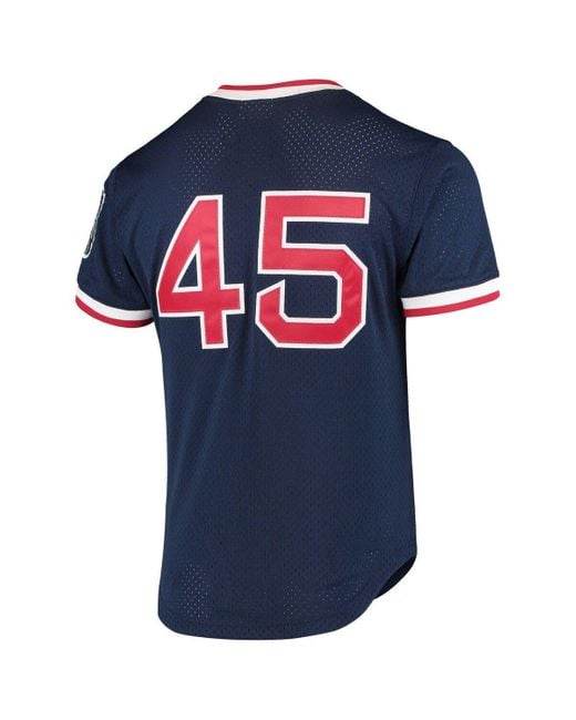 Men's Boston Red Sox Mitchell & Ness Navy Big & Tall Cooperstown Collection  Mesh Wordmark V