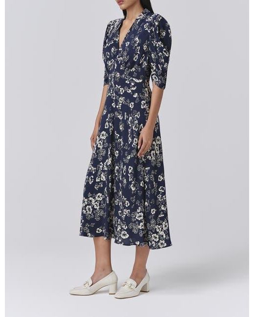ghost blue floral dress Blue Watercolor Floral Maxi Dress - Convertible Straps main image 0