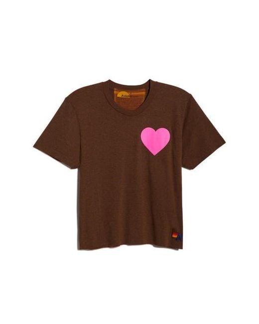 Aviator Nation Brown Heart Boyfriend T-Shirt