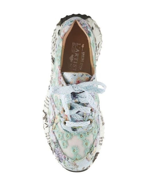 Spring Step White Daisymae Embroidered Sneaker