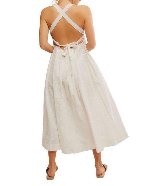 Free People Natural Poppy Cotton Seersucker Midi Dress