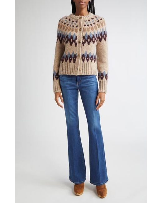 Veronica Beard Blue Christina Baby Alpaca Blend Cardigan