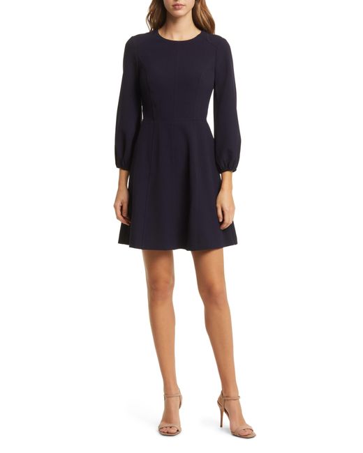 Eliza J Seamed Long Sleeve Dress in Blue | Lyst