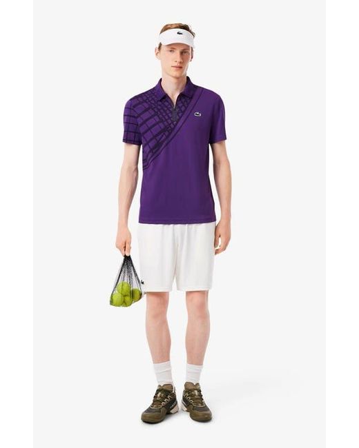 Lacoste Purple Half Zip Polo for men
