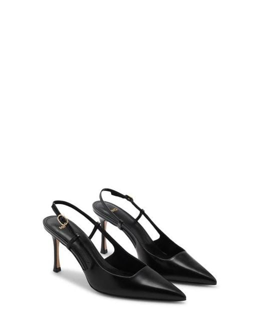 Mango Black Pointed Toe Slingback Pump