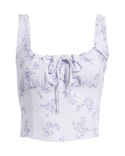 BP. White Linen Blend Corset Top