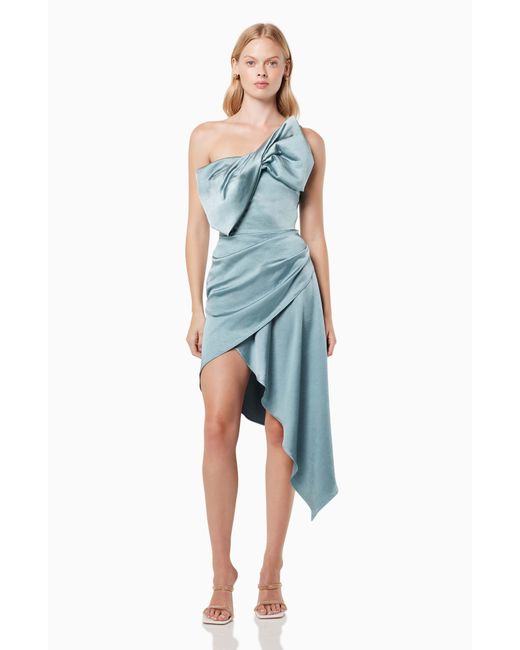 Elliatt Blue Vaudeville Satin Cocktail Dress