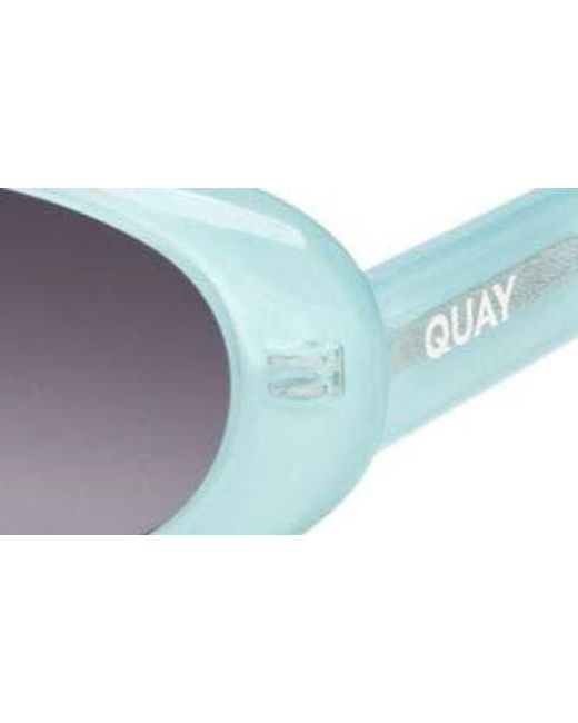 Quay Blue Felt Cute 52mm Gradient Small Oval Sunglasses
