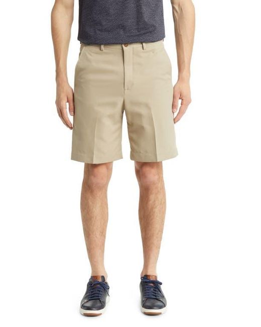 Berle Natural Microfiber Flat Front Shorts for men