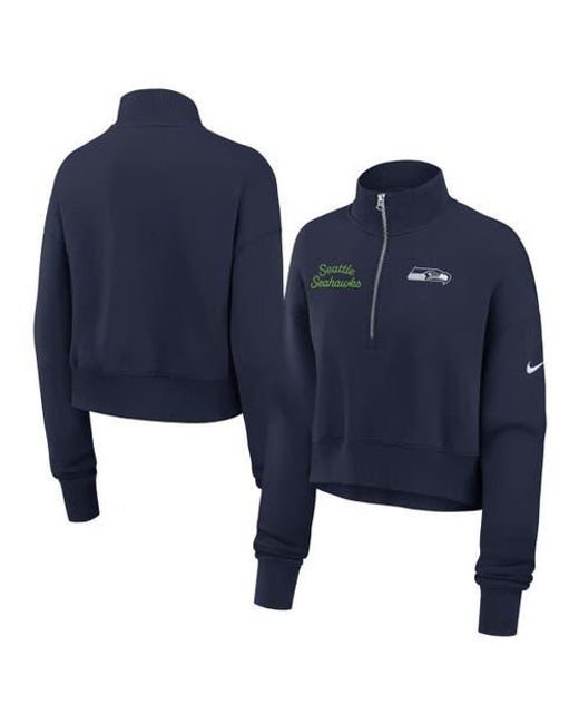 Nike Blue Seattle Seahawks Primetime Phoenix Half-Zip Sweatshirt
