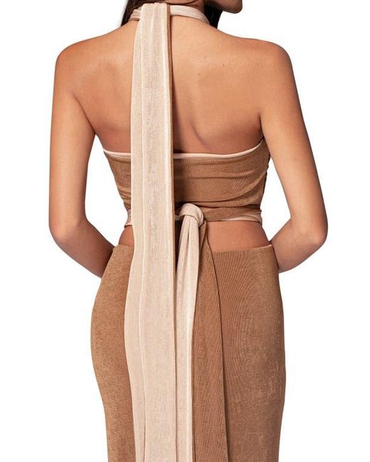 JLUXLABEL Brown Venus Reversible Maxi Skirt