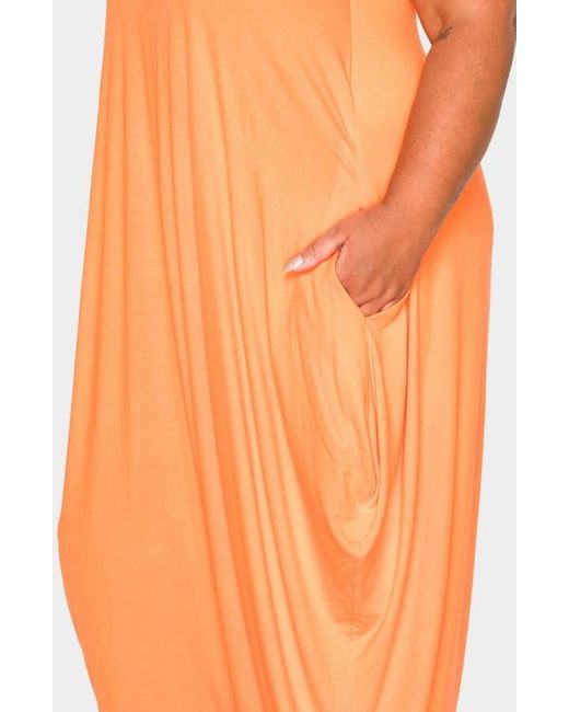L I V D Orange Quinn Pocket Balloon Leg Jumpsuit