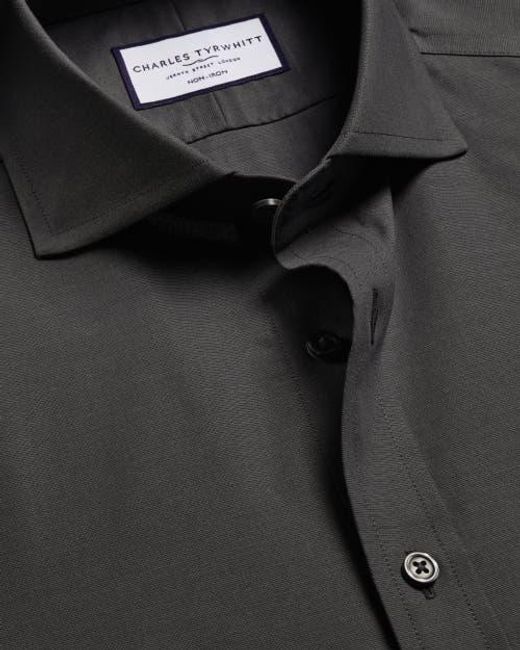 charles tyrwhitt black dress shirt Mens Charles Tyrwhitt Black Non-Iron Stretch Texture Shirt US 16 1/2 R