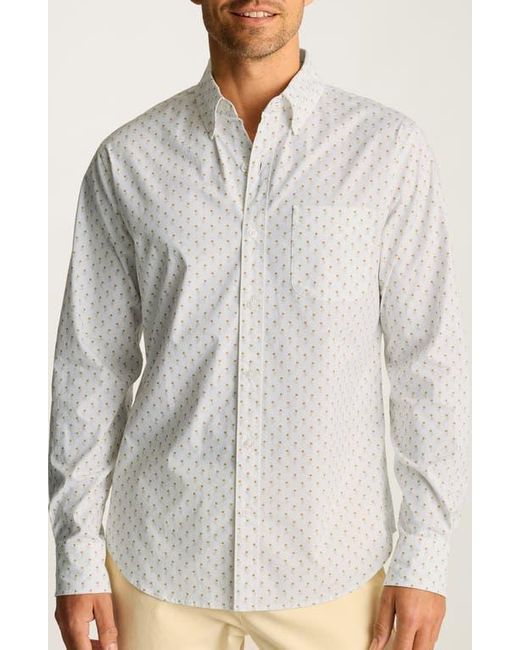 Bonobos White Everyday Slim Fit Floral Stretch Cotton Button-Down Shirt for men