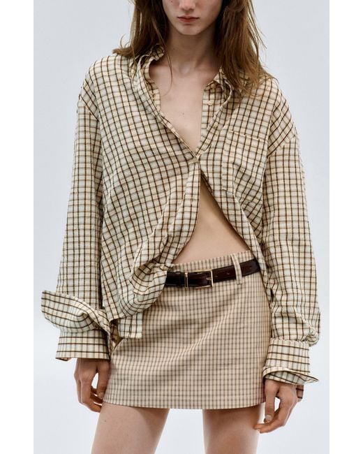 Mango Natural Checked Cotton Shirt