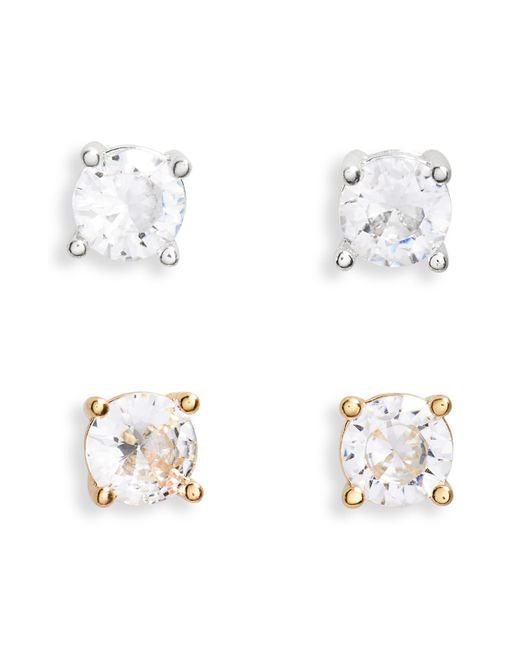 BP. White Set Of 2 Cubic Zirconia Stud Earrings