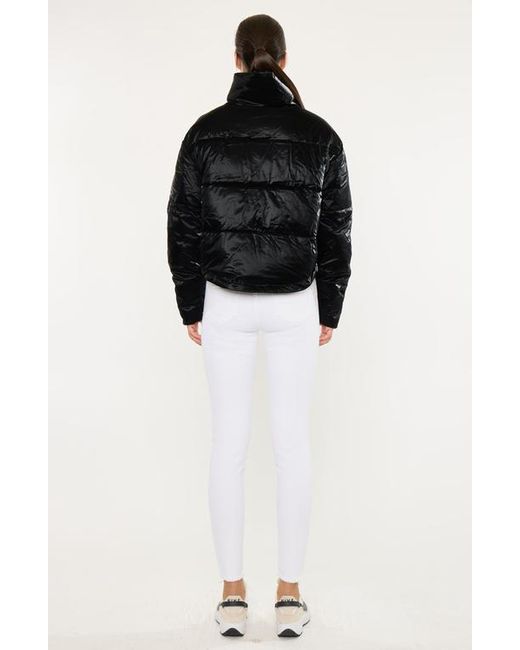 Kancan Black Lux Cropped Puffer Jacket