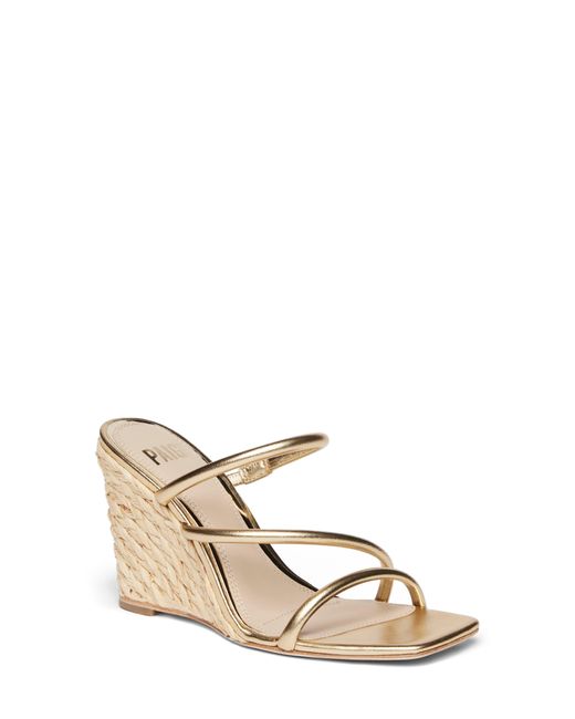 PAIGE Stacey Wedge Sandal in Natural | Lyst